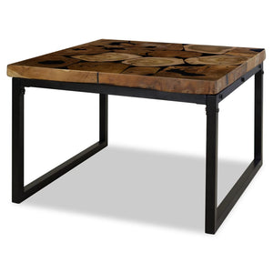 vidaXL Teak Resin Coffee Table 60x60x40 cm