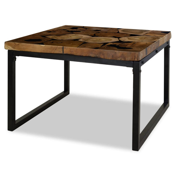 vidaXL Teak Resin Coffee Table 60x60x40 cm