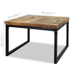 vidaXL Teak Resin Coffee Table 60x60x40 cm