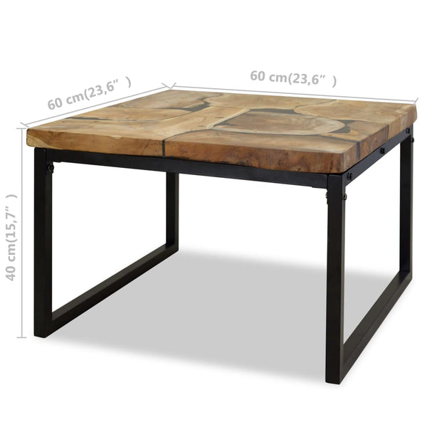 vidaXL Teak Resin Coffee Table 60x60x40 cm