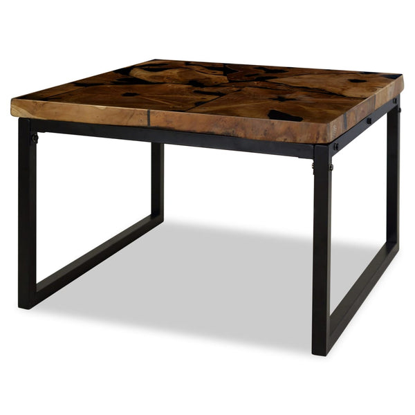vidaXL Teak Resin Coffee Table 60x60x40 cm