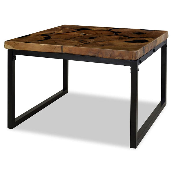 vidaXL Teak Resin Coffee Table 60x60x40 cm