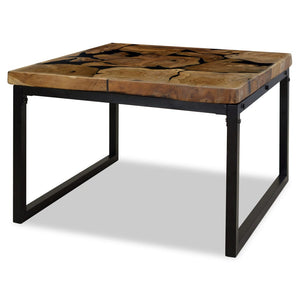 vidaXL Teak Resin Coffee Table 60x60x40 cm