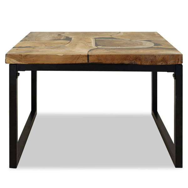 vidaXL Teak Resin Coffee Table 60x60x40 cm