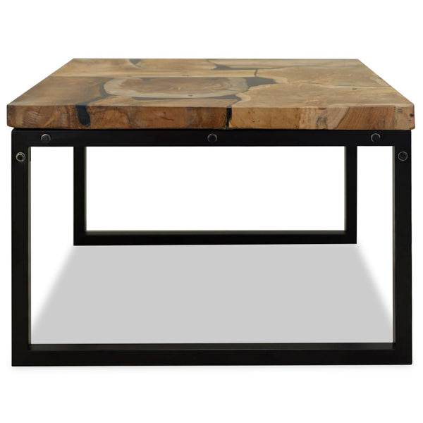 vidaXL Teak Resin Coffee Table 60x60x40 cm