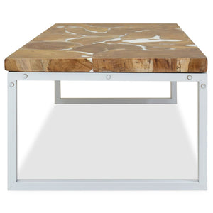 vidaXL Table basse en teck et résine 110x60x40 cm