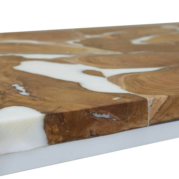 vidaXL Table basse en teck et résine 110x60x40 cm