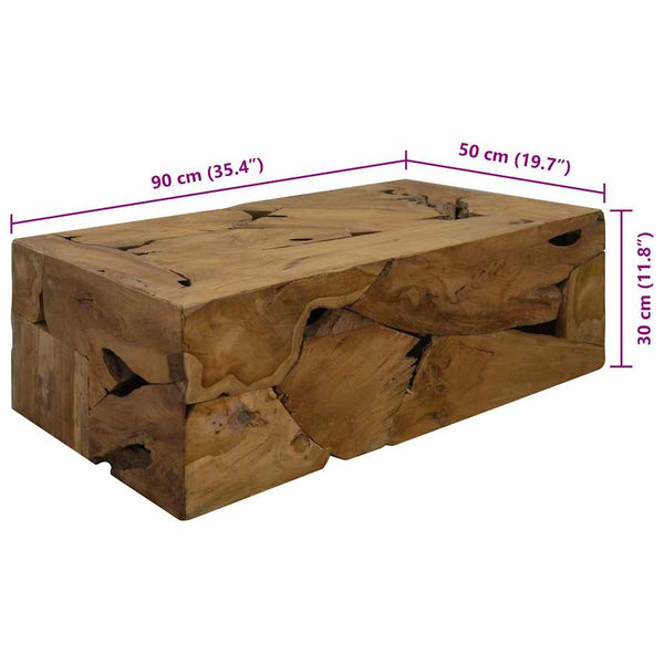 Couchtisch 90x50x30 cm Teakholz Braun