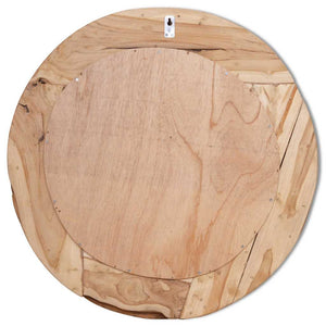 Dekorativer Spiegel Teak 80 cm Rund