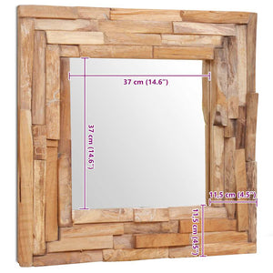 Dekorativer Spiegel Teak 60 x 60 cm Quadratisch