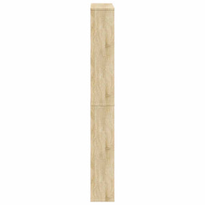Schuhschrank mit 4 Fächern Spiegel Eiche 63×17×134 cm