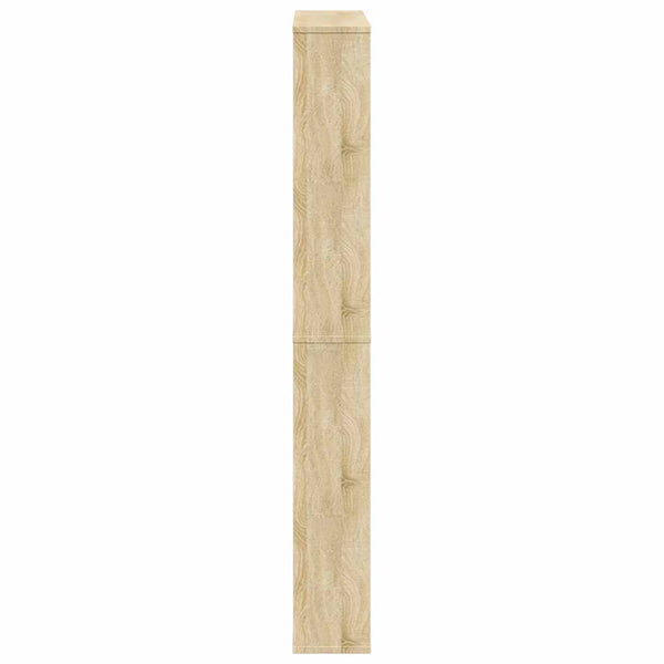 Schuhschrank mit 4 Fächern Spiegel Eiche 63×17×134 cm