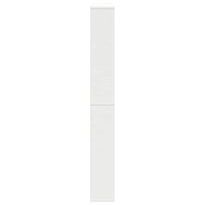 Schuhschrank mit 4 Fächern Spiegel Weiß 63×17×134 cm