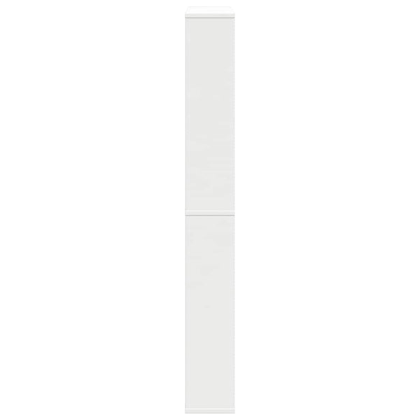 Schuhschrank mit 4 Fächern Spiegel Weiß 63×17×134 cm
