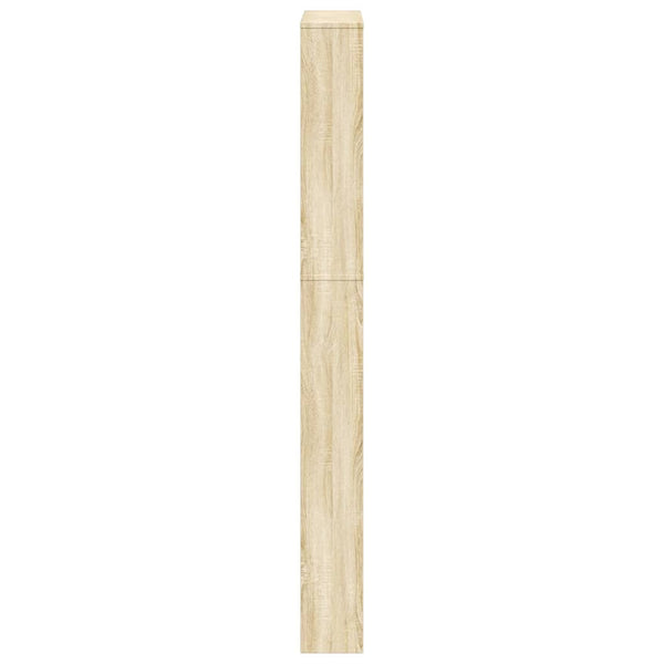Schuhschrank mit 5 Fächern Spiegel Eiche 63x17x169,5 cm