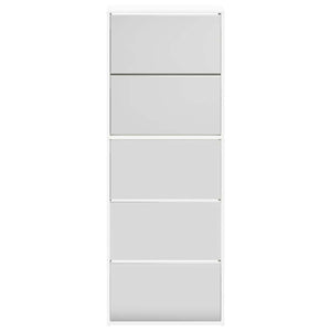 Schuhschrank mit 5 Fächern Spiegel Weiß 63×17×169,5 cm