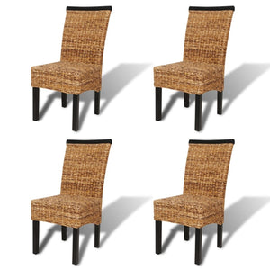 Esszimmerstühle 4 Stk. Abaca und Mango Massivholz