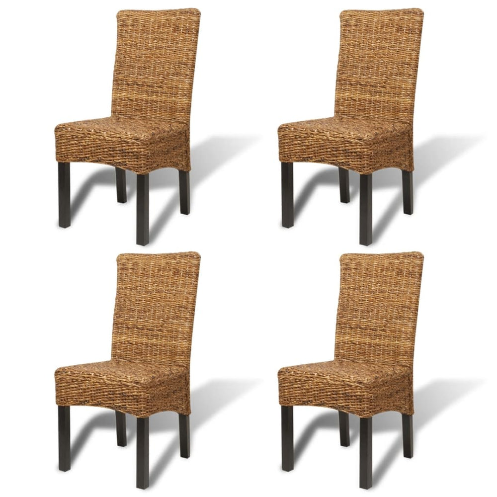 Esszimmerstühle 4 Stk. Abaca und Mango Massivholz