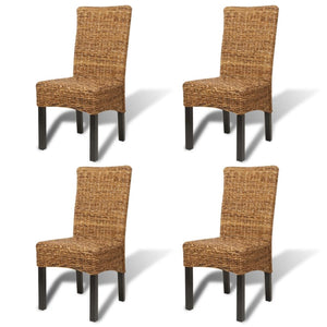 Esszimmerstühle 4 Stk. Abaca und Mango Massivholz