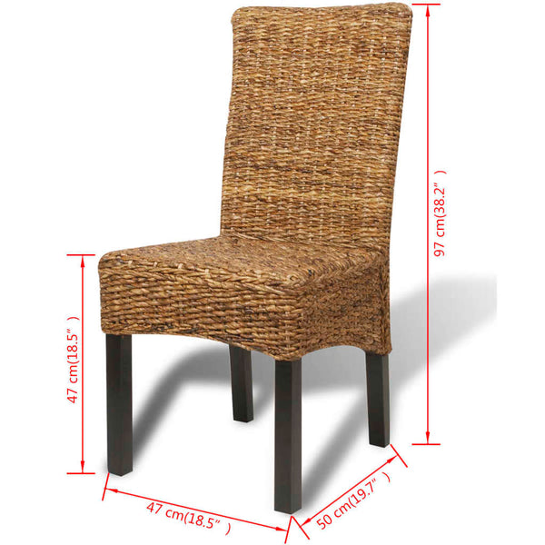 Esszimmerstühle 4 Stk. Abaca und Mango Massivholz