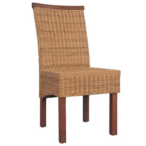 Esszimmerstühle 4 Stk. Braun Natur Rattan