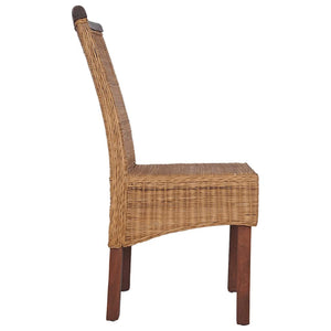 Esszimmerstühle 4 Stk. Braun Natur Rattan
