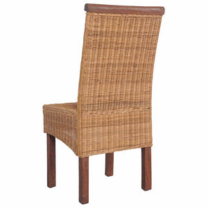Esszimmerstühle 4 Stk. Braun Natur Rattan