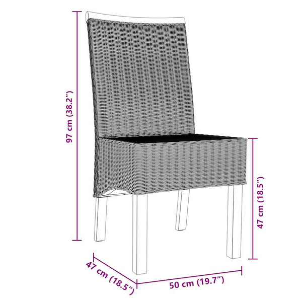 Esszimmerstühle 4 Stk. Braun Natur Rattan