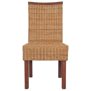 Esszimmerstühle 6 Stk. Natur Rattan Braun