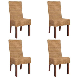 Esszimmerstühle 4 Stk. Braun Natur Rattan