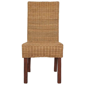 Esszimmerstühle 4 Stk. Braun Natur Rattan