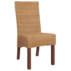 Esszimmerstühle 4 Stk. Braun Natur Rattan