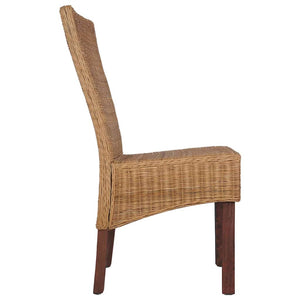 Esszimmerstühle 4 Stk. Braun Natur Rattan