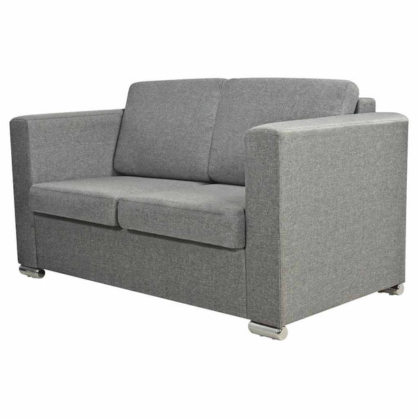 Zweiteilige Sofagarnitur Stoff Hellgrau