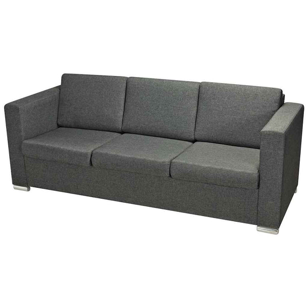 vidaXL Ensemble de canapés 3 pièces en tissu Gris foncé