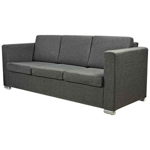 vidaXL Ensemble de canapés 3 pièces en tissu Gris foncé