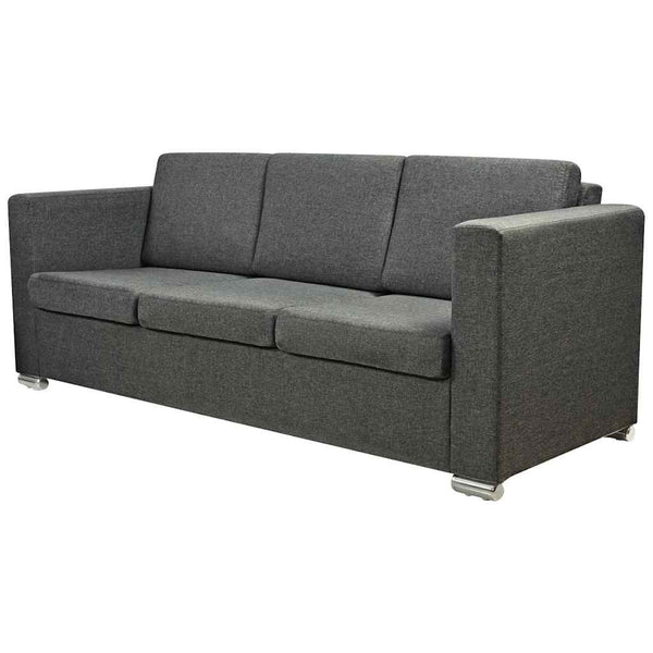 vidaXL Ensemble de canapés 3 pièces en tissu Gris foncé