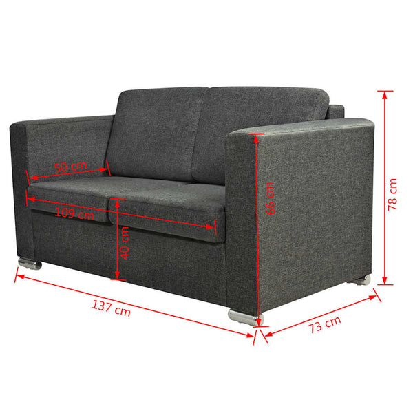 vidaXL Ensemble de canapés 3 pièces en tissu Gris foncé