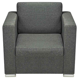 vidaXL Ensemble de canapés 3 pièces en tissu Gris foncé