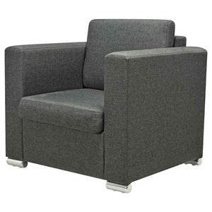 vidaXL Ensemble de canapés 3 pièces en tissu Gris foncé