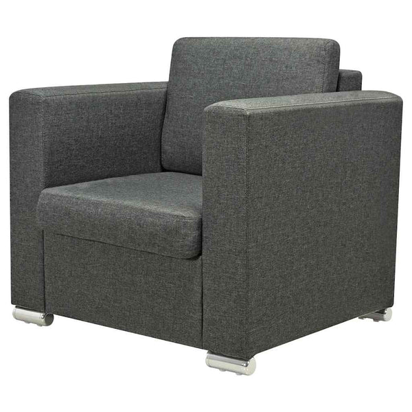 vidaXL Ensemble de canapés 3 pièces en tissu Gris foncé