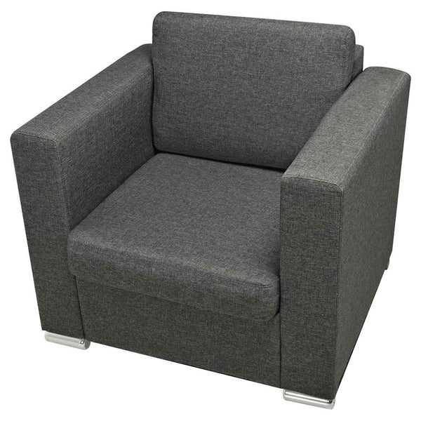 vidaXL Ensemble de canapés 3 pièces en tissu Gris foncé
