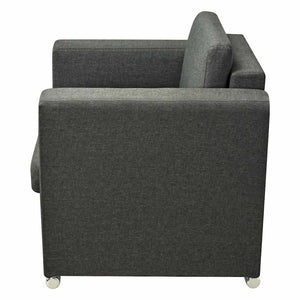 vidaXL Ensemble de canapés 3 pièces en tissu Gris foncé
