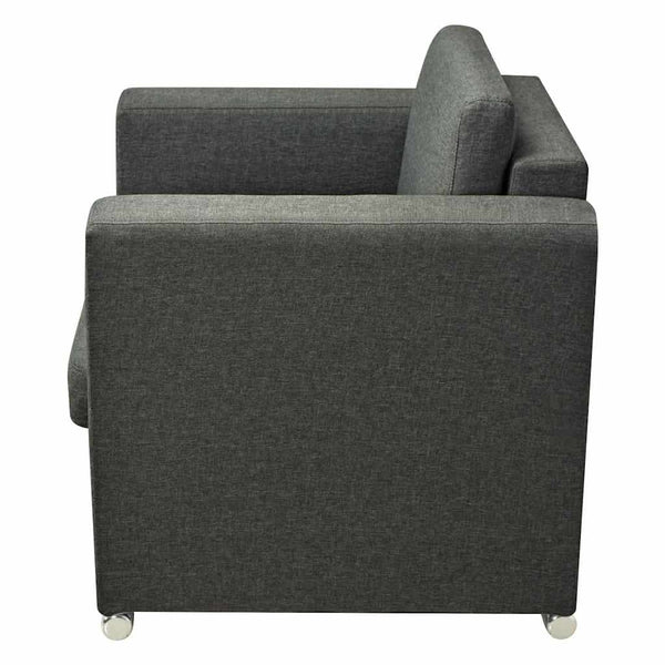 vidaXL Ensemble de canapés 3 pièces en tissu Gris foncé