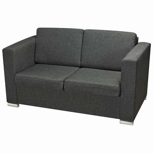 vidaXL Ensemble de canapés 3 pièces en tissu Gris foncé
