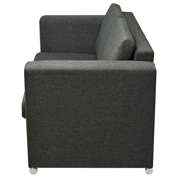 vidaXL Ensemble de canapés 3 pièces en tissu Gris foncé