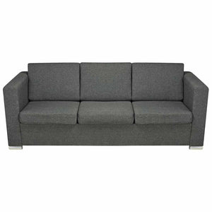 vidaXL Ensemble de canapés 3 pièces en tissu Gris foncé