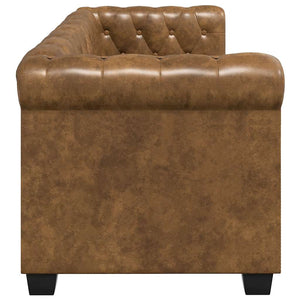 Chesterfield-Sofas 2-Sitzer und 3-Sitzer Braun