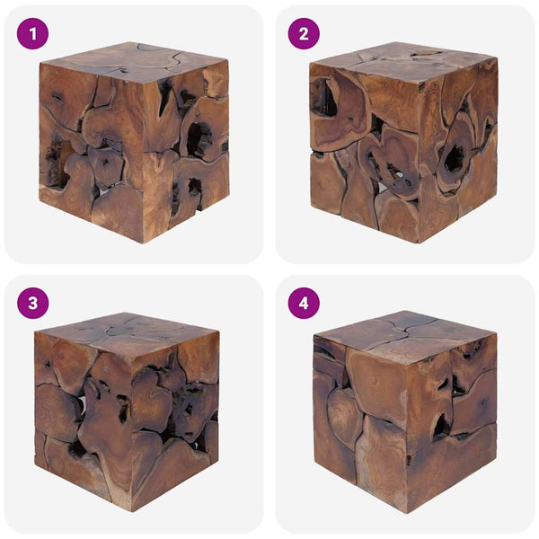 Hocker 2 Stk. Braun 40x40x45 cm Massivholz Teak