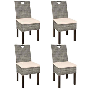 Esszimmerstühle 4 Stk. Kubu-Rattan Mangoholz